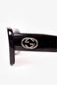 Gucci Black Acrylic Rectangular Framed Sunglasses