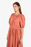 Ulla Johnson Terracotta Cotton Puff Sleeve Maxi Dress Size 8