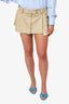 Miu Miu Beige Embroidered Logo Chino Mini Skirt Size 46