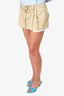 Miu Miu Beige Embroidered Logo Chino Mini Skirt Size 46