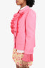 Gucci Pink Wool Silk Jacket with Plisse Detail Size 40