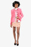 Prada Pink/Yellow Lace Applique Mini Skirt Size 36