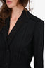 Prada 2009 Black Pleated Blazer Jacket Size 44