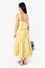 Innika Choo Yellow/White Floral Ruffle Midi Dress Size 0