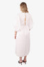 Cecilie Bahnsen White Lace Lapel Puff Sleeve Dress Size 4