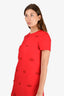 Valentino Red Lip Detail Shift Dress Size 40