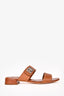 Prada Brown Leather Buckle Detail Sandals Size 37