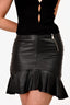 McQ by Alexander McQueen Black Leather Mini Flared Skirt Est. Size 0