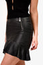 McQ by Alexander McQueen Black Leather Mini Flared Skirt Est. Size 0