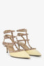 Valentino Cream/Mauve Patent Cage Rockstud Kitten Heels Size 40