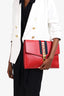 Gucci Red Leather Sylvie Clutch Gold-Hardware