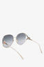 Gucci Interlocking G Web Oversized Round Frame Sunglasses