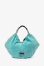 Valentino Blue Suede Bow Snake Handle Large Tote