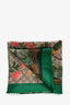 Gucci Green GG Supreme Floral Printed Scarf