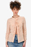 Prada Peach Silk Ruffle Button Down Top Size 40