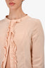 Prada Peach Silk Ruffle Button Down Top Size 40