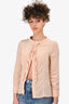 Prada Peach Silk Ruffle Button Down Top Size 40