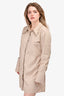 Anine Bing Taupe Cotton 'Tiffany' Button-Up Shirt Dress Size L