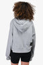 We11Done Grey Cotton Logo Embroidered Hoodie Size S