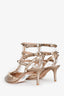 Valentino Rose Gold Rockstud Cage Kitten Heels Size 38