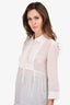 Weekend Max Mara White Collared Embroidered Mini Dress Size 8