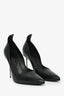 Vic Matie Black Leather Pointed Toe Pumps with Silver Heel Size 39