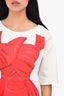 Moschino White/Red Ribbon Printed T-Shirt Size 6