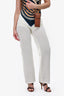 Magda Butrym 2022 White Cotton/Crochet Wide Leg Pants Size 34