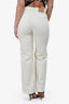 Magda Butrym 2022 White Cotton/Crochet Wide Leg Pants Size 34