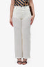 Magda Butrym 2022 White Cotton/Crochet Wide Leg Pants Size 34