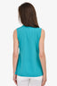 Dorothee Schumacher Turquoise Silk Sleeveless Toggle Detail Blouse Size 3