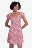 Alexis Pink Floral Print Midi Dress Size XS