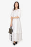 Cecilie Bahnsen White Ruffle 3/4 Sleeve Maxi Dress Size 4