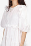 Cecilie Bahnsen White Ruffle 3/4 Sleeve Maxi Dress Size 4