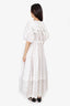 Cecilie Bahnsen White Ruffle 3/4 Sleeve Maxi Dress Size 4