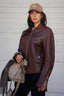 Tom Ford Brown Leather Biker Jacket Size 50