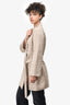 Chloe Beige Cotton/Linen Melitta Tie Front Jacket Est. Size S/M