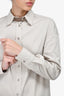 Brunello Cucinelli Beige Beaded Button Down Shirt Size XS