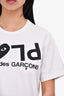 Play Comme de Garcons White Cotton Graphic T-Shirt Size M