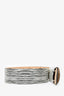 MaxMara White/Black Leather Printed Belt Size M