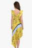 Self-Portrait Yellow Floral Pleated Asymmetrical Dress Size 2