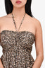 Zimmermann Brown Leopard Print Silk Halter Neck Dress Size 2