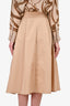 Weekend Max Mara Beige Pleated Midi Skirt Size 2