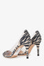 Gianvito Rossi Zebra Print Suede/Plexi Heels Size 37