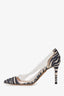 Gianvito Rossi Zebra Print Suede/Plexi Heels Size 37