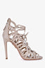 Aquazurra Beige Suede Lace Up Heels Size 36