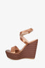 Stuart Weitzman Bronze Leather Wedges Size 8