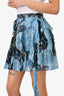 Ulla Johnson Blue/Black Silk Ruffle Mini Skirt Size 4