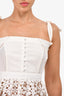 Self-Portrait White Eyelet Detail Top Size 2