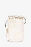 Prada White Leather Logo Bucket Crossbody Bag